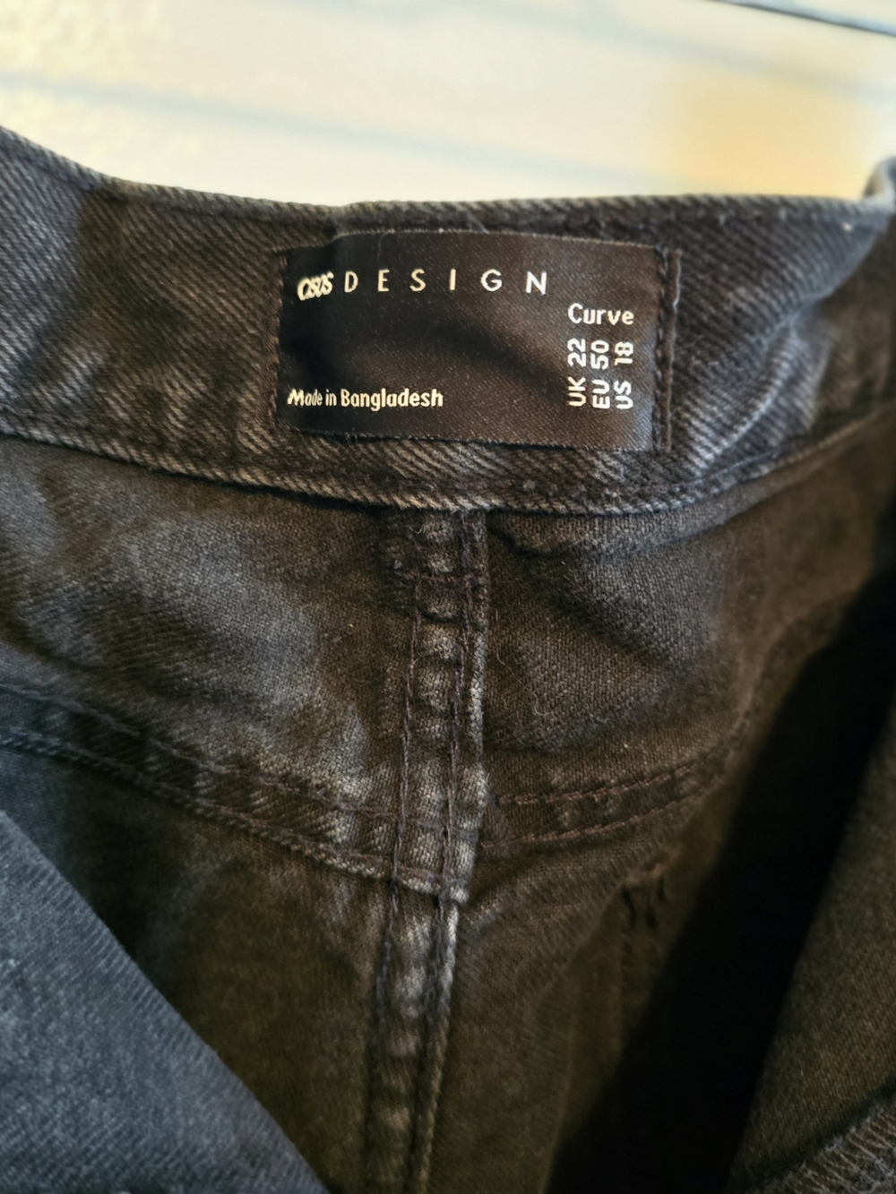 ASOS Design Curve Black Jean Shorts
